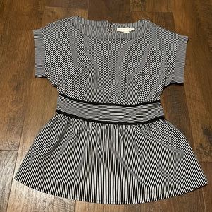 Black and white striped blouse